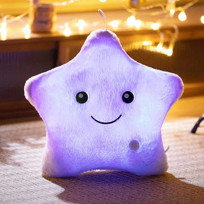 Luminous Five-Pointed Star Plush Toy - Soft Glowing Doll Pillow