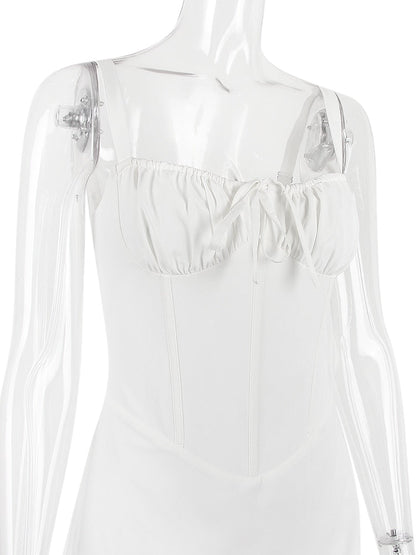 Strappy Corset Back Tie-Up Mini Dress