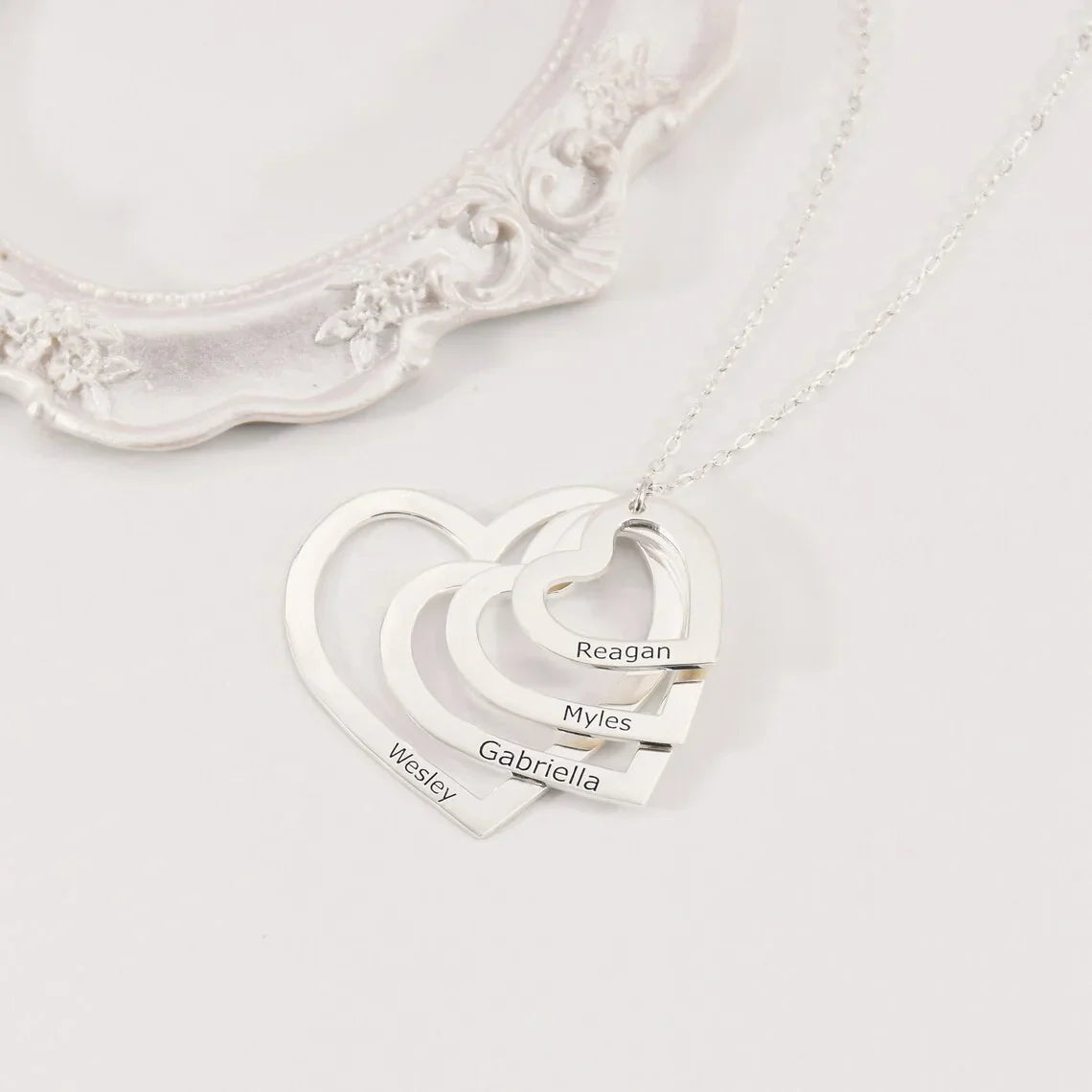 Personalized Heart Name Necklace in Stainless Steel
