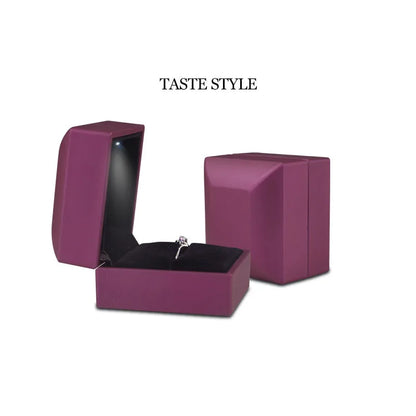 LED Light Ring Box Luxury Jewelry Case for Proposal