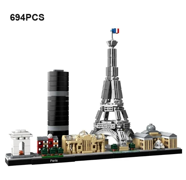 New York London Pairs Dubai Lanmark City Skyline Building Blocks