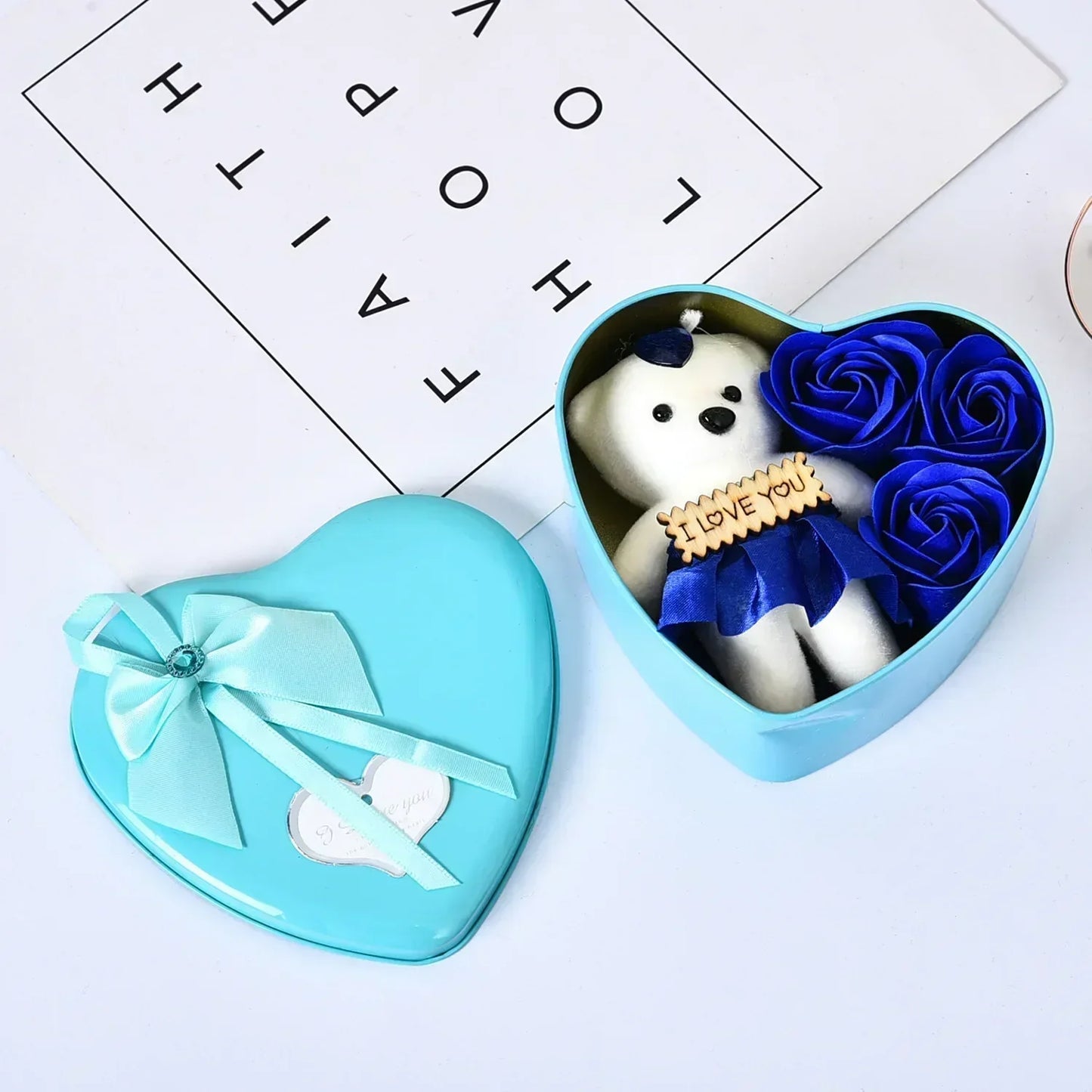 Rose Bear Soap Flower Gift Box