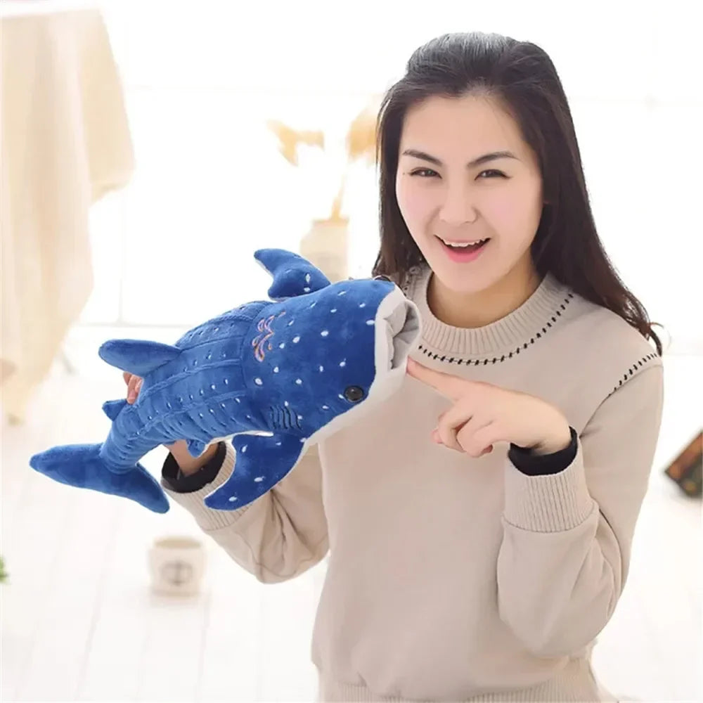 Cartoon Blue Shark Plush Toy - Soft Big Fish Pillow for Kids' Gifts