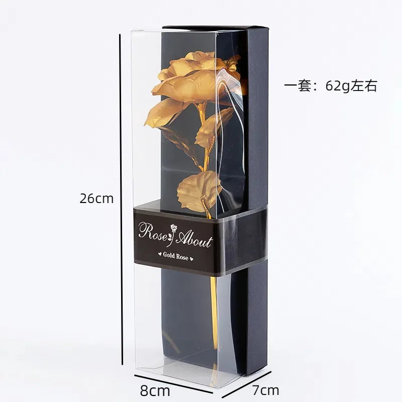 Gold Foil Rose Artificial Flower Gift for Valentine's Day