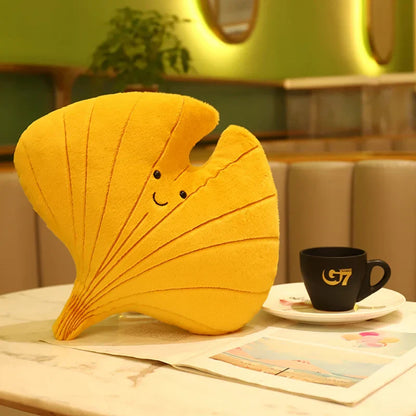 Soft Leaf Plush Pillow Decorative Cushion