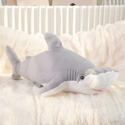 Cute Gray Blue Shark Plush Toy - Soft Stuffed Sea Animal Pillow for Kids