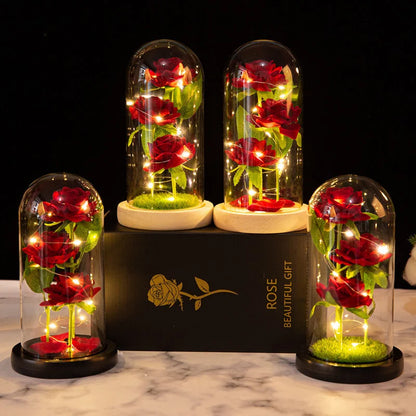 LED Galaxy Rose Night Light Artificial Flower Decor