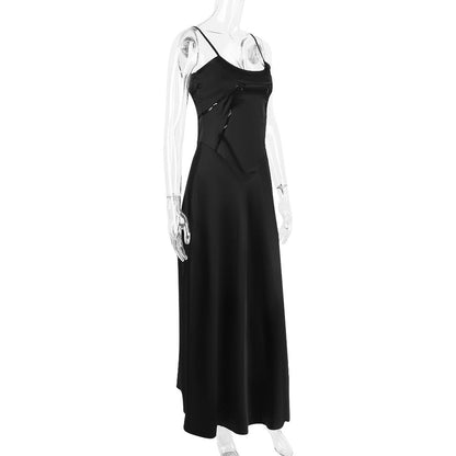 Satin Back Tie-Up Maxi Dress