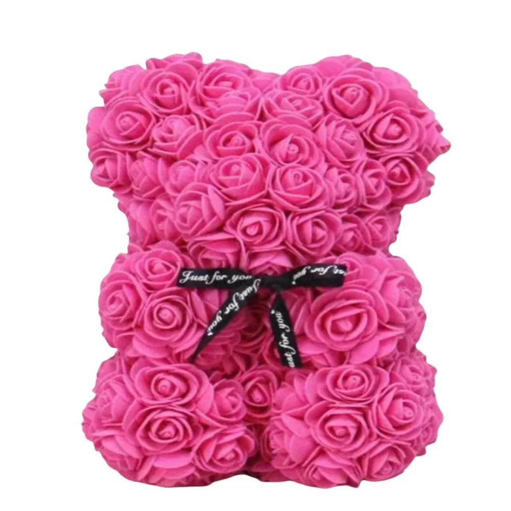 Artificial Foam Rose Panda Bear