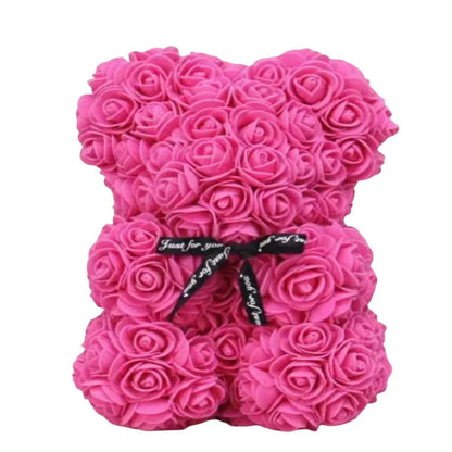 Artificial Foam Rose Panda Bear