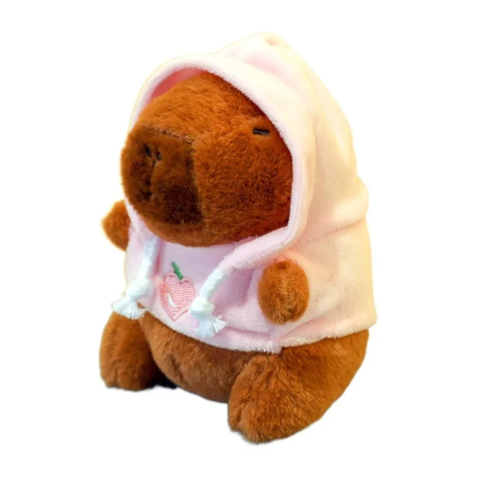 Capybara Plush Toy with Hoodie and Wings Mini Soft Stuffed Doll