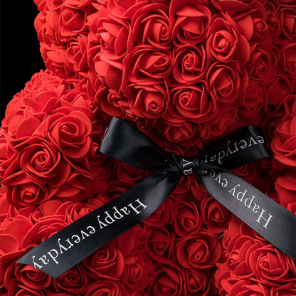 Eternal Rose Teddy Bear with Gift Box and Warm Lights