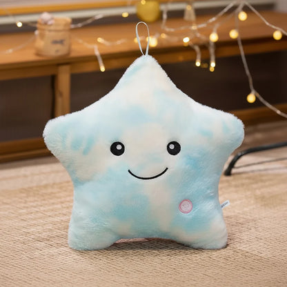 LED Light Star Plush Toy Soft Stuffed Star Pillow for Kids