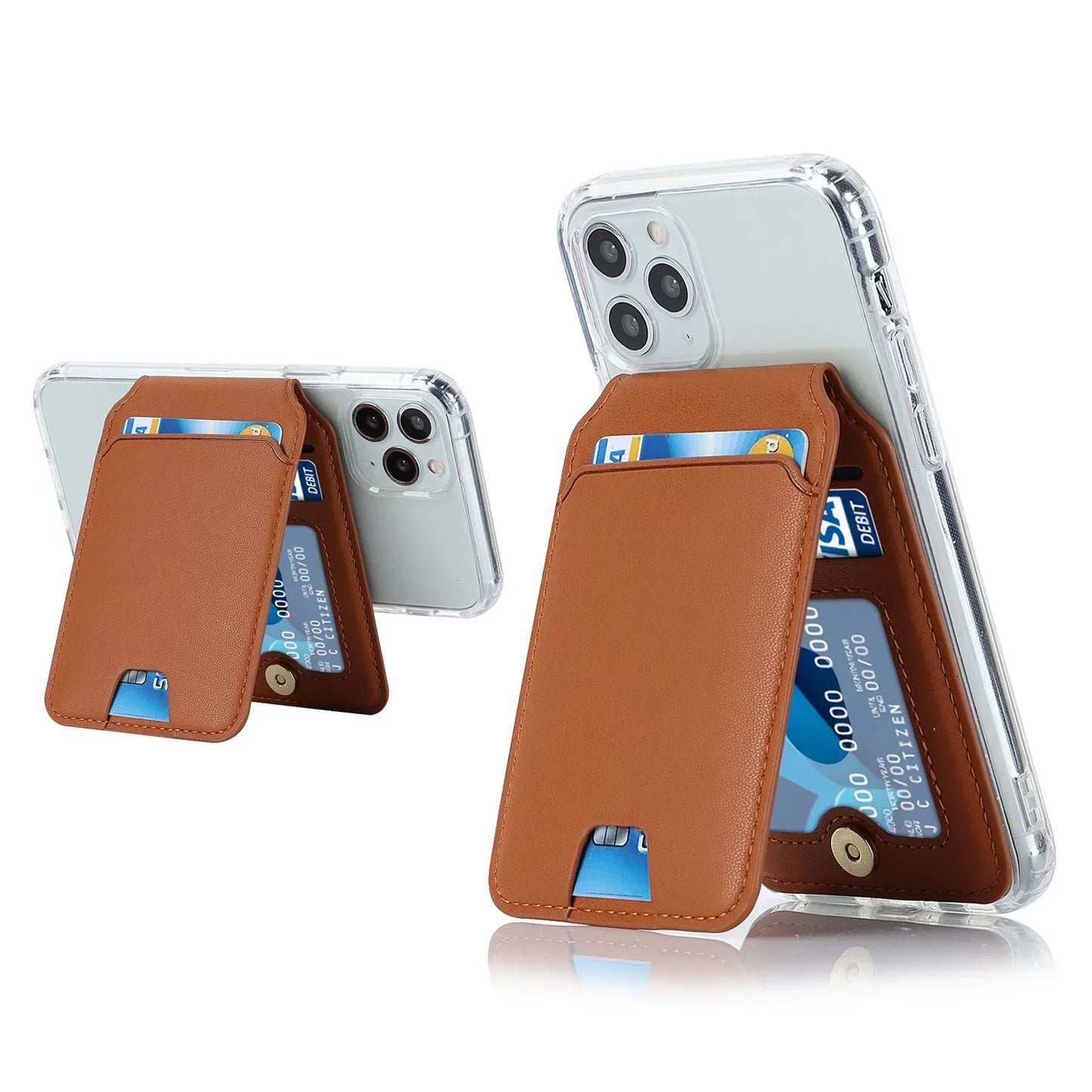 Foldable Magnetic Leather Kickstand Wallet