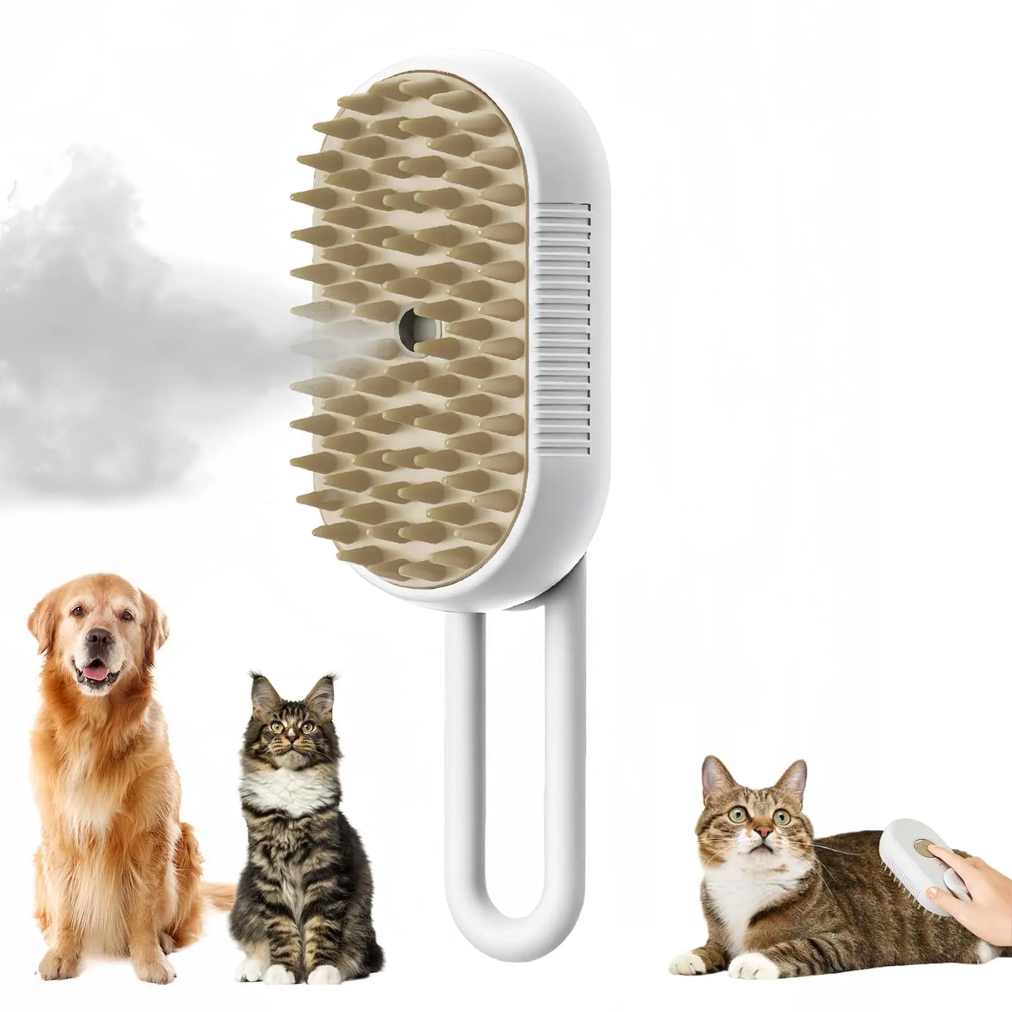 Steamy Pet Brush With Built-In Sprayer