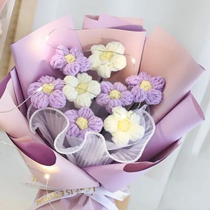 Hand-Woven Rose Flower Bouquet Artificial Flowers for Birthday and Valentine's Day