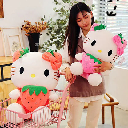 Kawaii Hello Kitty Strawberry Plush Doll - Adorable Gift & Home Decor