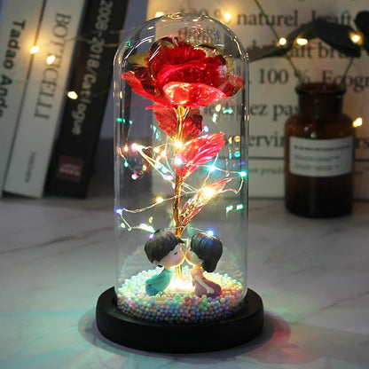 LED Enchanted Galaxy Rose in Dome - Romantic Gift