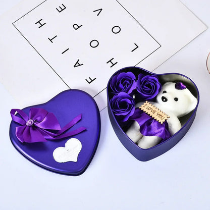 Rose Bear Soap Flower Gift Box