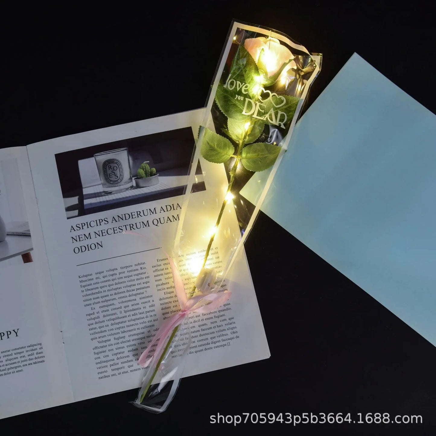 LED Light Up Rose Bouquet Decor