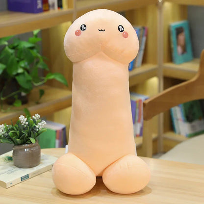 Cute Flesh-Colored Plush Penis Pillow - Soft, Fun Cushion Gift for Girls