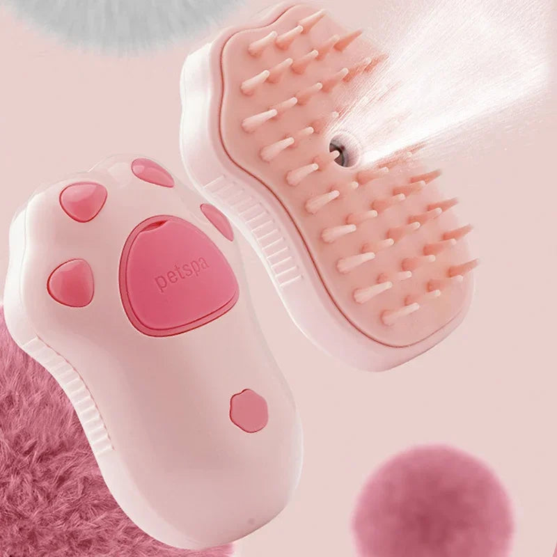 Steamy Pet Brush With Built-In Sprayer
