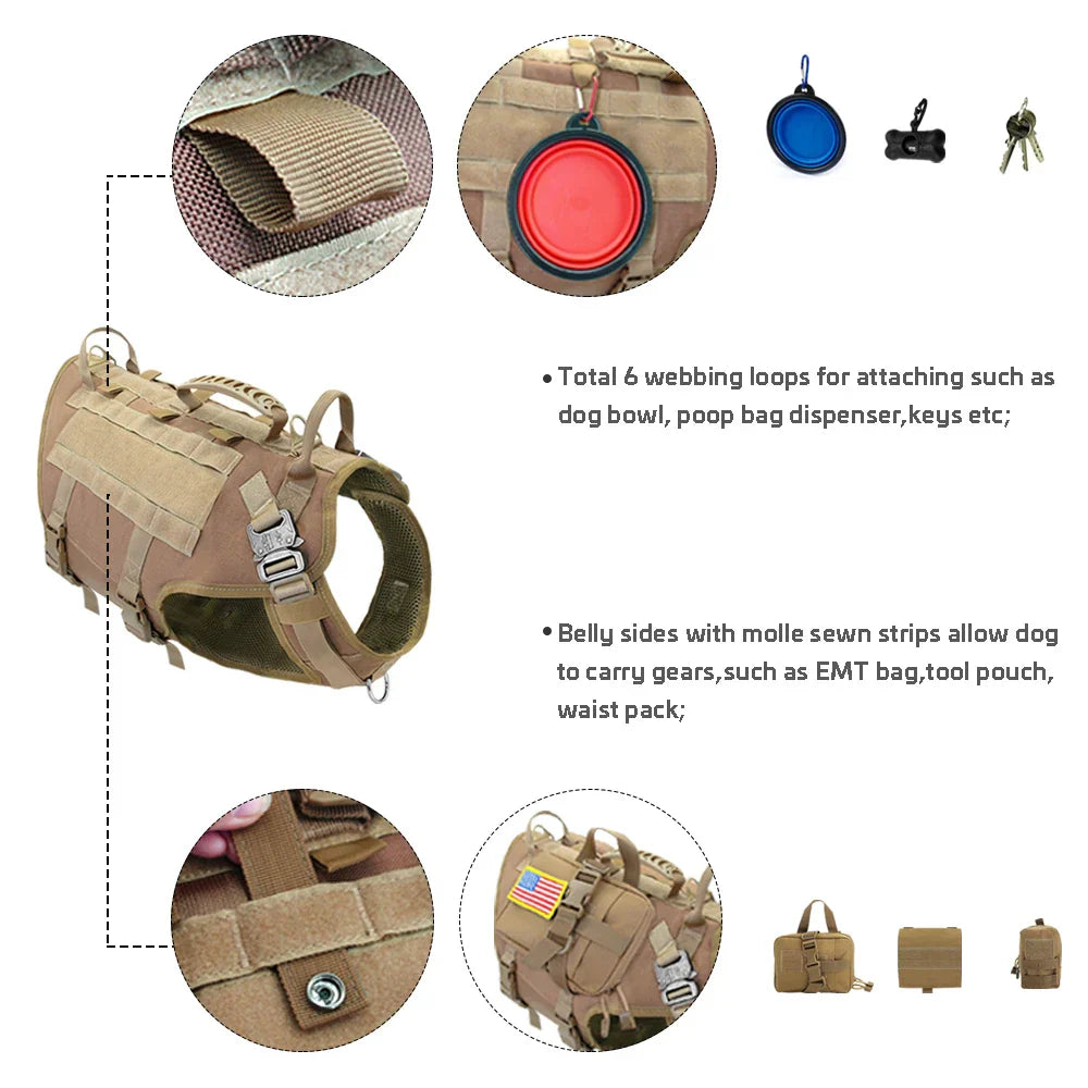 Large Dogs Training Harnesses With Pouches