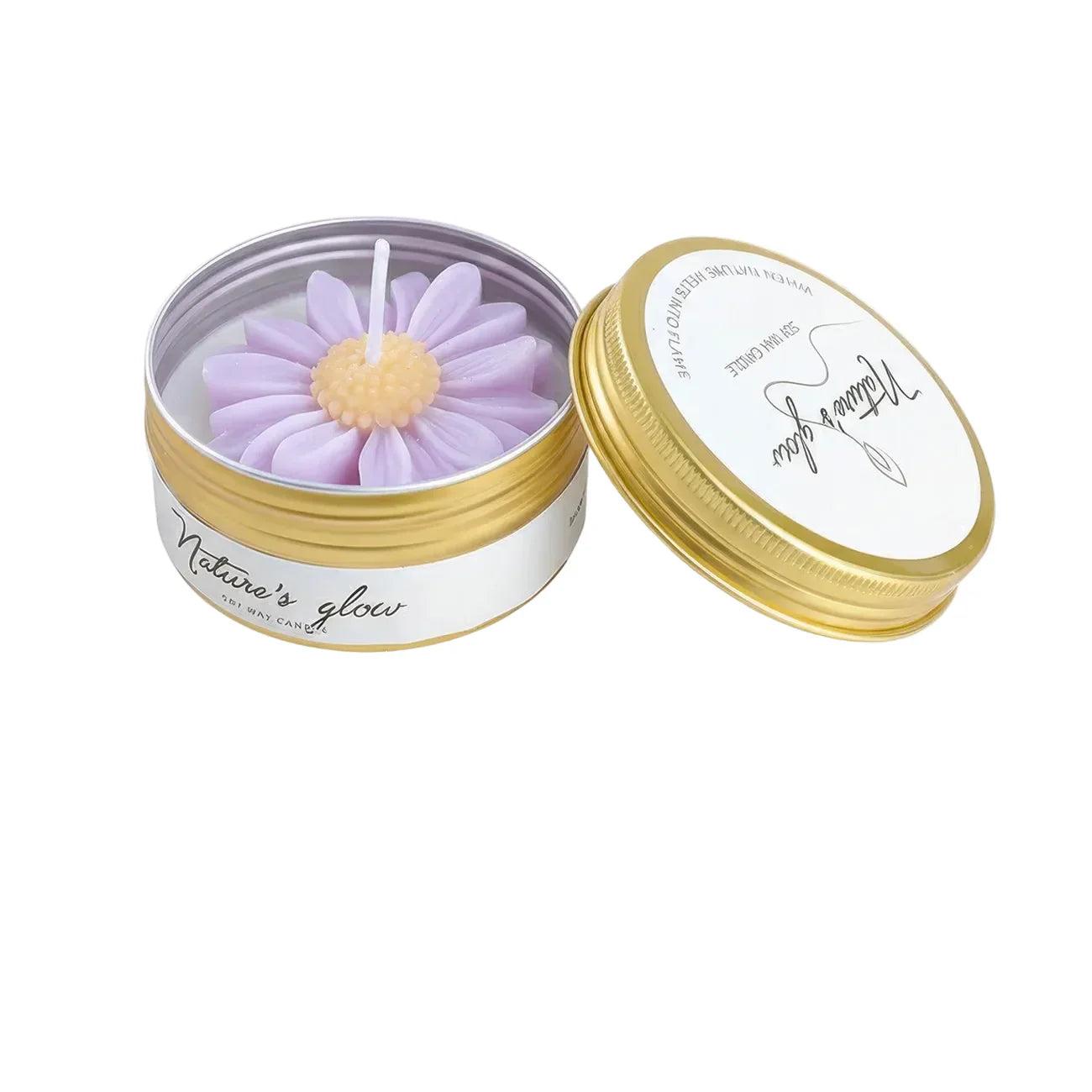 Chamomile Scented Soy Wax Candle in Flower Tin
