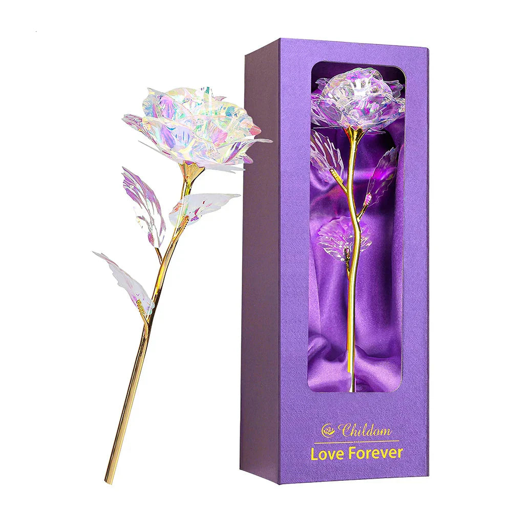 24K Gold Foil Rose Artificial Flower for Valentine's Day and Special Occasions
