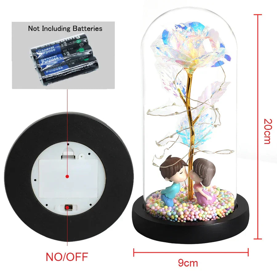 LED Enchanted Galaxy Rose in Dome - Romantic Gift