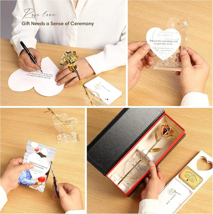 Real 24K Gold Dipped Rose Handmade Luxury Gift
