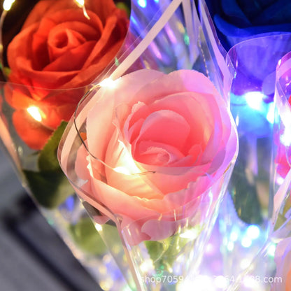 LED Light Up Rose Bouquet Decor