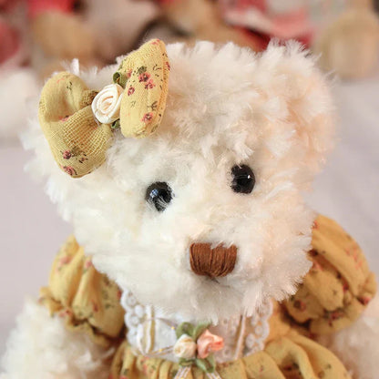 Couple Teddy Bear Plush Set Dressed Soft Dolls 26cm