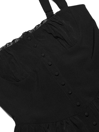 Strappy Corset Flowy Midi Dress With Pocket