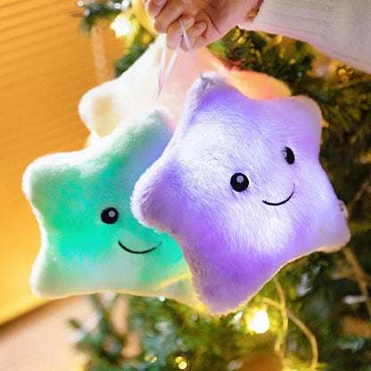 LED Star Plush Toy Soft Stuffed Star Pillow for Kids and Home Decor