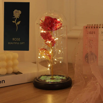 LED Enchanted Galaxy Rose in Dome - Romantic Gift