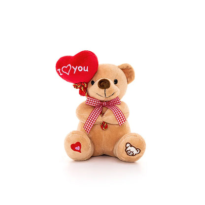 Mini Teddy Bear Plush Holding Heart 18cm