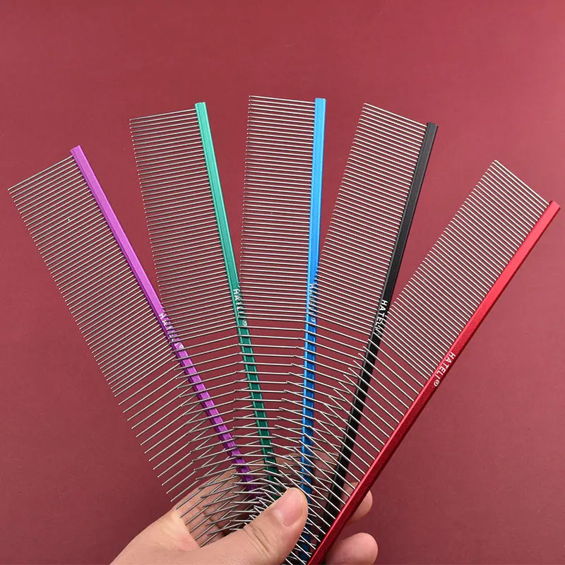 Light Aluminum Pet Comb Professional Dog Grooming Tool 5 Colors
