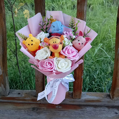 Plush Cartoon Bouquet Soft Doll for Gifts