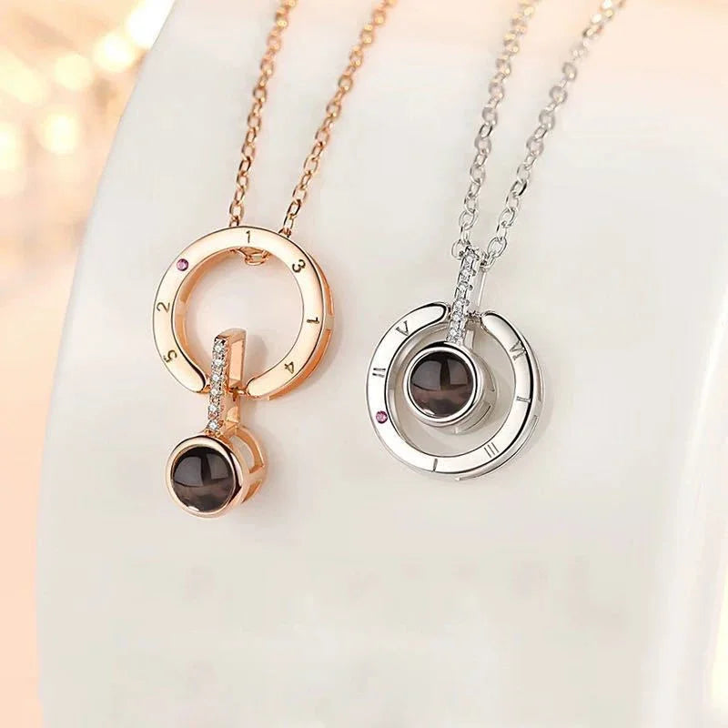 Custom Photo Projection Heart Necklace Gift Set