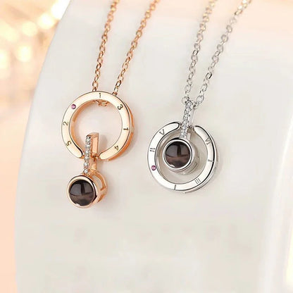 Custom Photo Projection Heart Necklace Gift Set