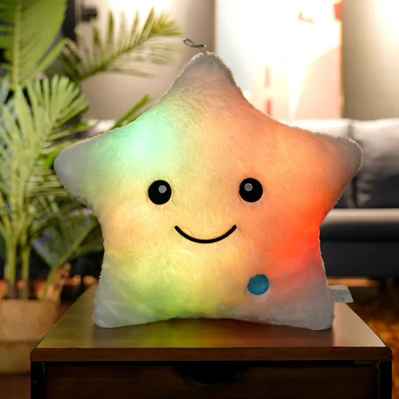 20CM Luminous Star Plush Toy Soft Glowing LED Cushion for Kids and Teens