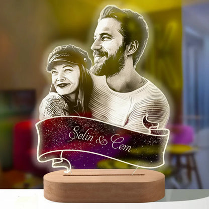 Personalized 3D Photo Night Light with Custom Text