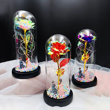Milky Way Glass Dome Rose - Romantic Gift for Her