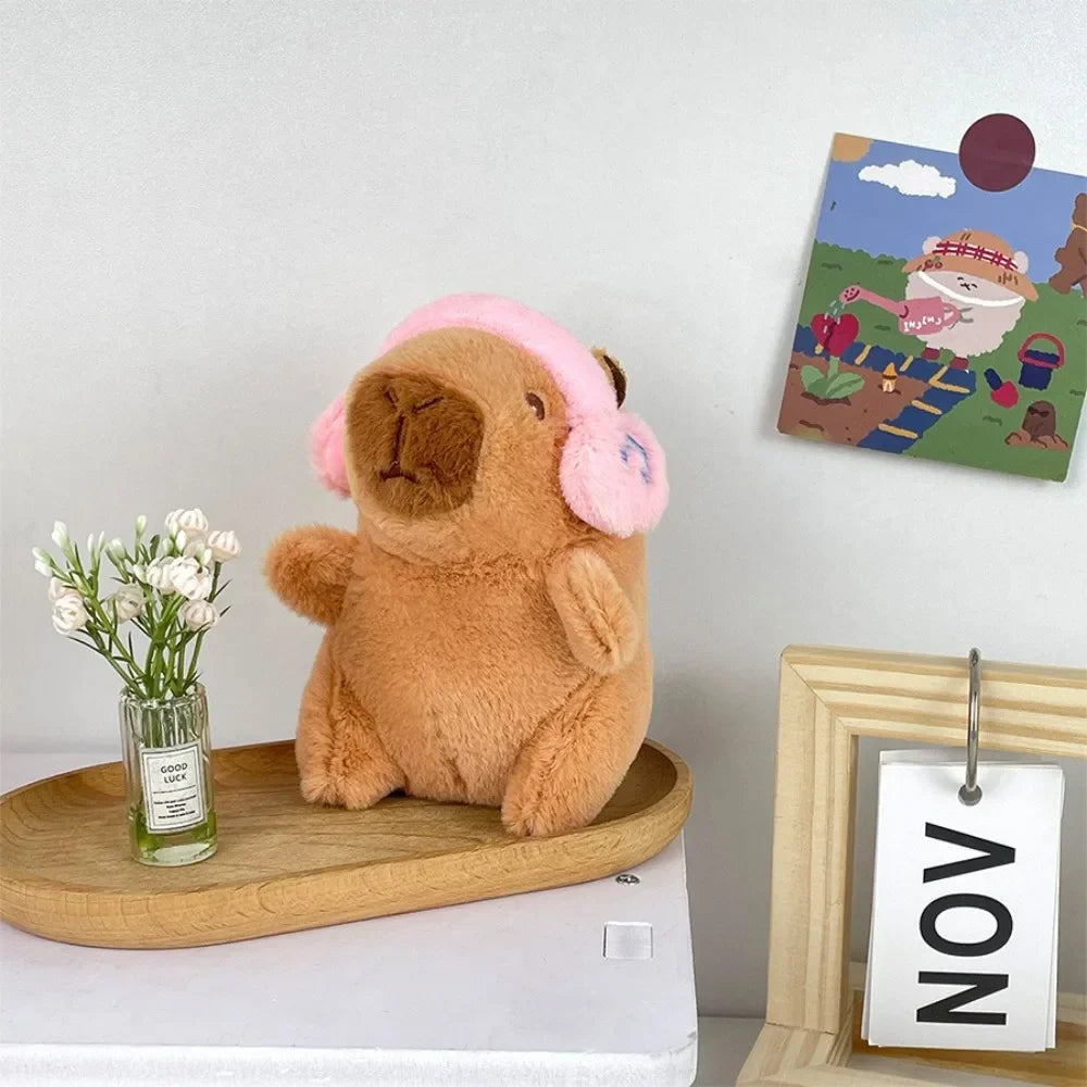 Capybara Plush Toy with Hoodie and Wings Mini Soft Stuffed Doll