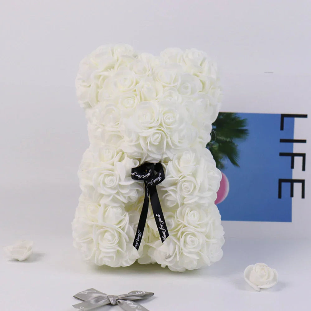 Lighted Rose Flower Teddy Bear 25cm Gift Box Edition