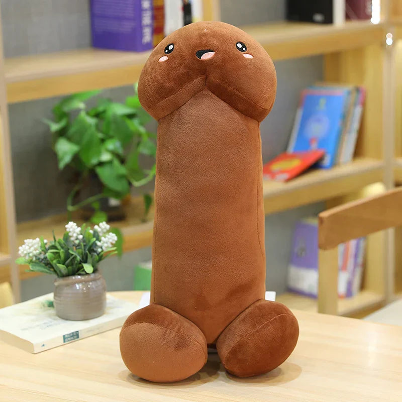 Cute Flesh-Colored Plush Penis Pillow - Soft, Fun Cushion Gift for Girls