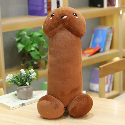 Cute Flesh-Colored Plush Penis Pillow - Soft, Fun Cushion Gift for Girls