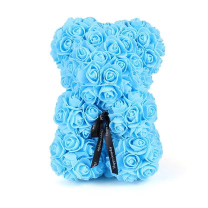 25-40cm Rose Teddy Bear - Handmade Flower Bear Gift for Valentine's Day or Birthday