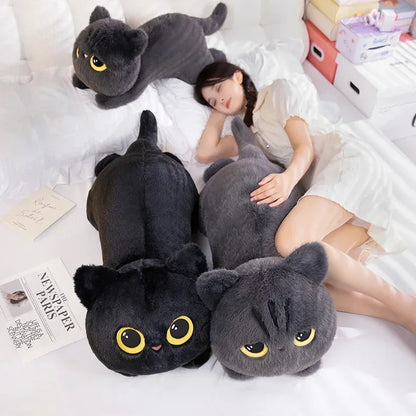 50cm Black Cat Plush Pillow Soft Cuddly Stuffed Toy